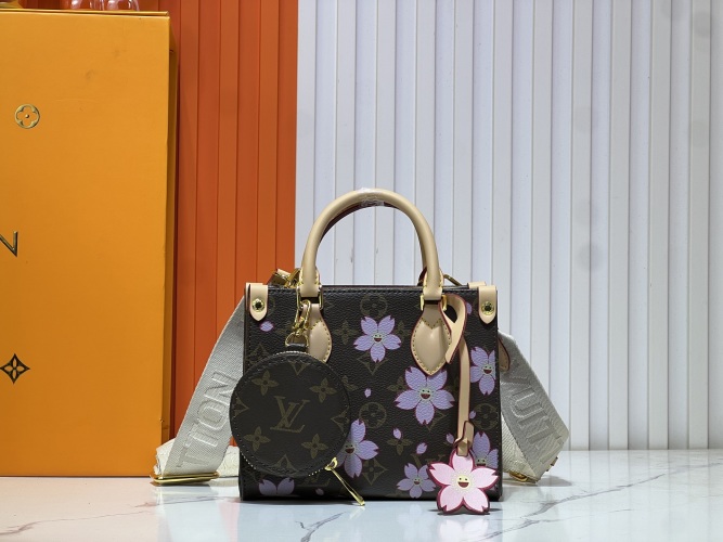 Louis Vuitton OnTheGo Small Sakura Charm Handbag,18x15x8.5cm