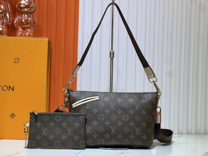 Louis Vuitton Boite Chapeau Souple Monogram Canvas Bag with Small Pouch 1 Louis Vuitton Boite Chapeau Souple Monogram Canvas Bag with Small Pouch