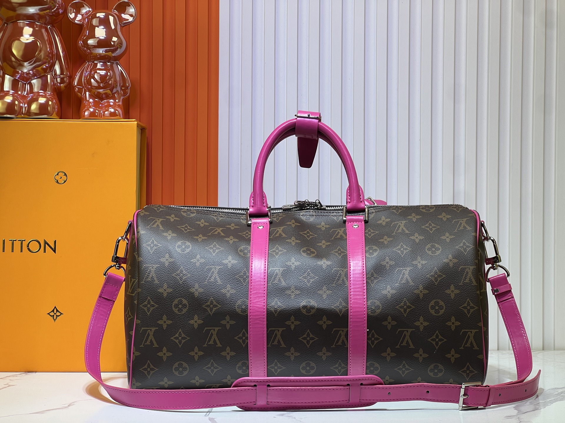 Louis Vuitton Keepall Bandouliere 50 Monogram Macassar Canvas Travel Bag 6 i1741112767616 4045 0 4