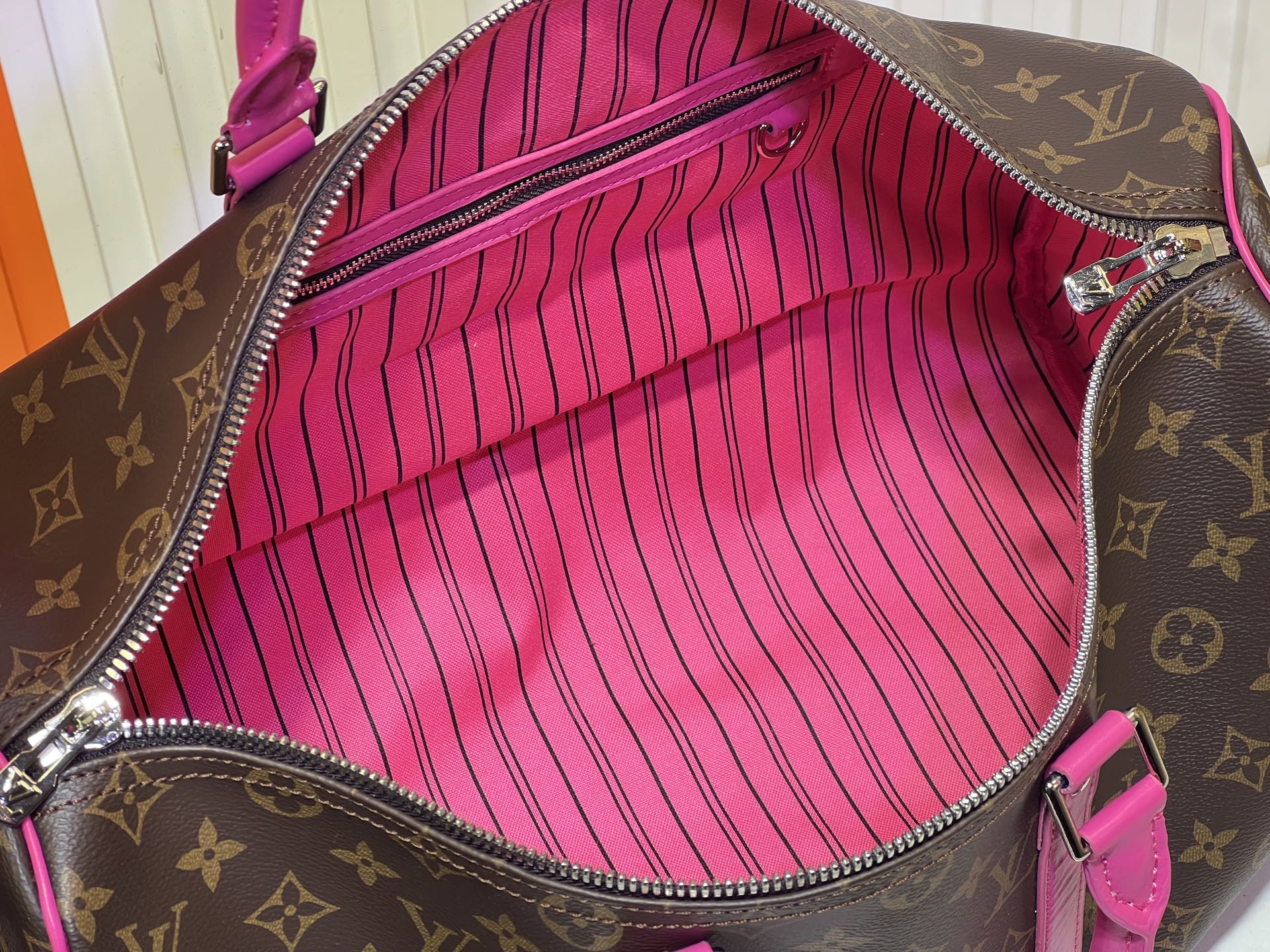 Louis Vuitton Keepall Bandouliere 50 Monogram Macassar Canvas Travel Bag 9 i1741112770924 629 0 7