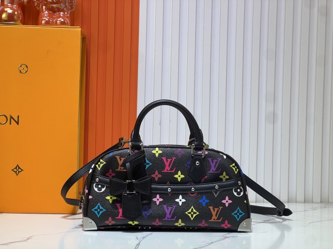 Louis Vuitton Murakami Takashi East West Handtas met Monogram Print, Zwart 1 Louis Vuitton Murakami Takashi East West Handtas met Monogram Print, Zwart