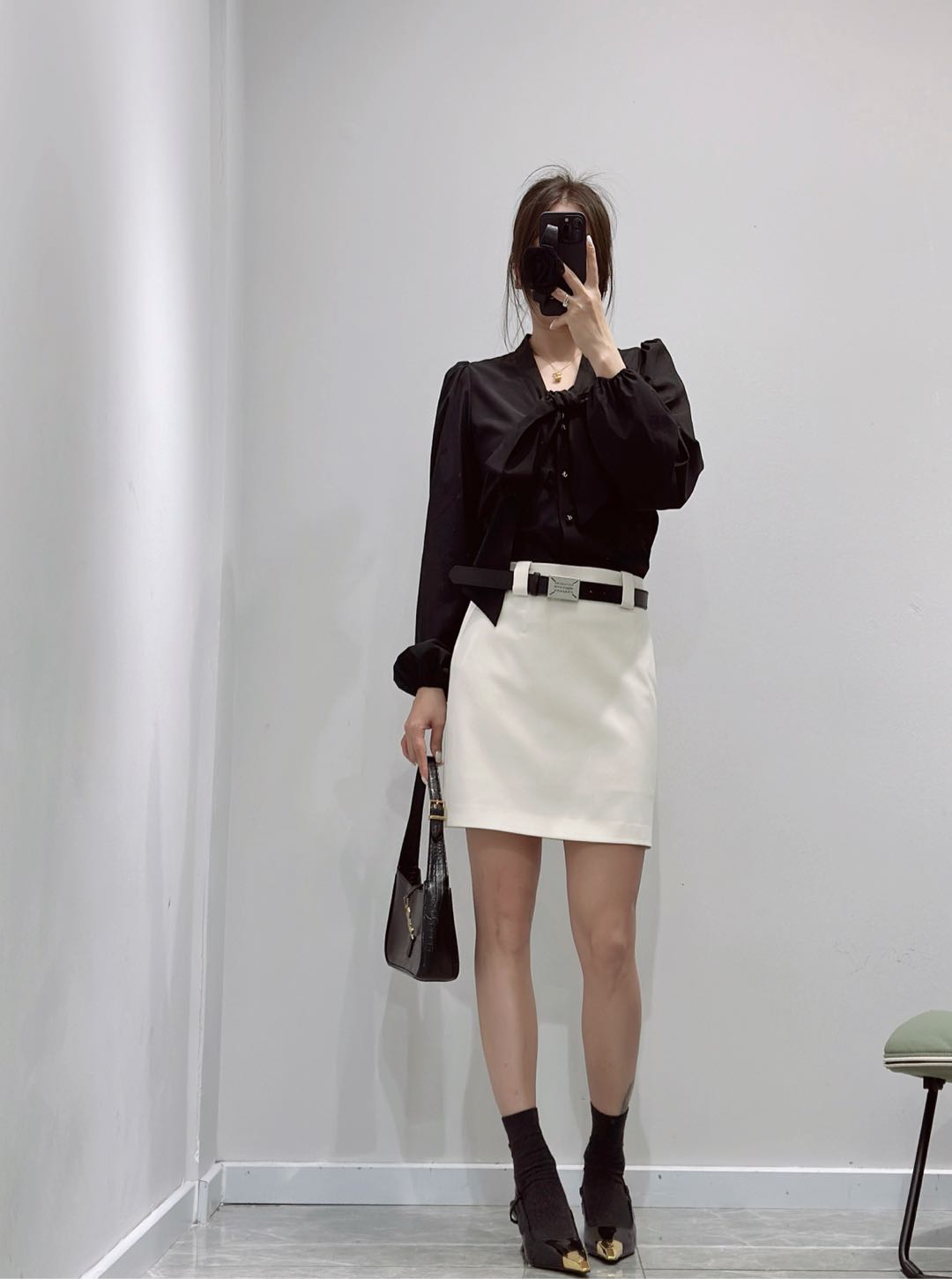 High Quality Women’s Clothes: Belted Skirts with Safety Pants, 100% Polyester, 3 Colors - 图片 3