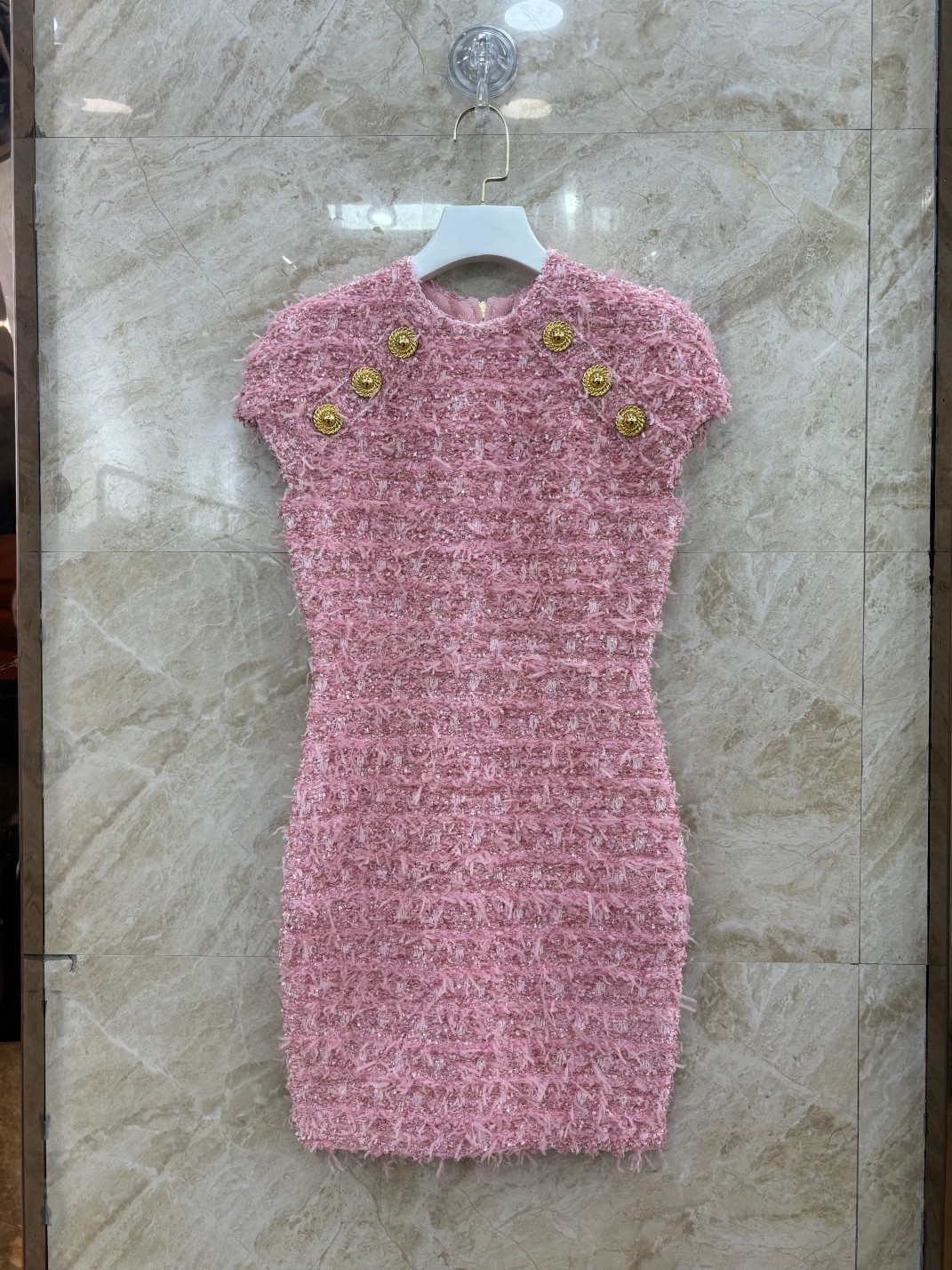 Balmai*/巴尔*新款少女系粉色限定连衣裙专柜买原版定做定染的纱线颜色超级正单色SML