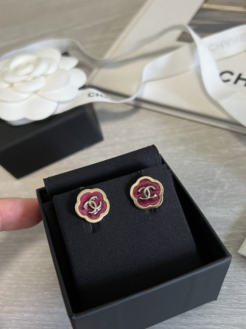 Chanel 25A Red Enamel Camellia Flower Earrings - Chic Vintage Style 1 Chanel 25A Red Enamel Camellia Flower Earrings - Chic Vintage Style