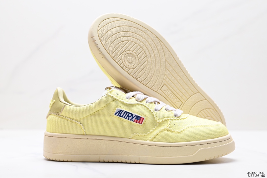 Autry cream shoes Lanvin bread shoes Autry 01 Low Man Leat Korea direct mail autry Autry low-top trendy retro casual versatile sports shoes fashion casual shoes