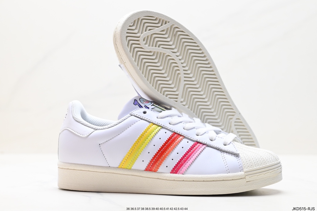 160 阿迪达斯Adidas三叶草 Originals Superstar Pride RM贝壳头系列低帮板鞋 GW2415