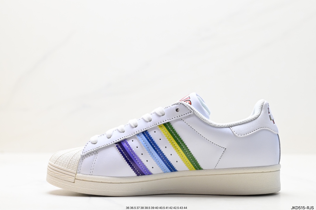 160 阿迪达斯Adidas三叶草 Originals Superstar Pride RM贝壳头系列低帮板鞋 GW2415