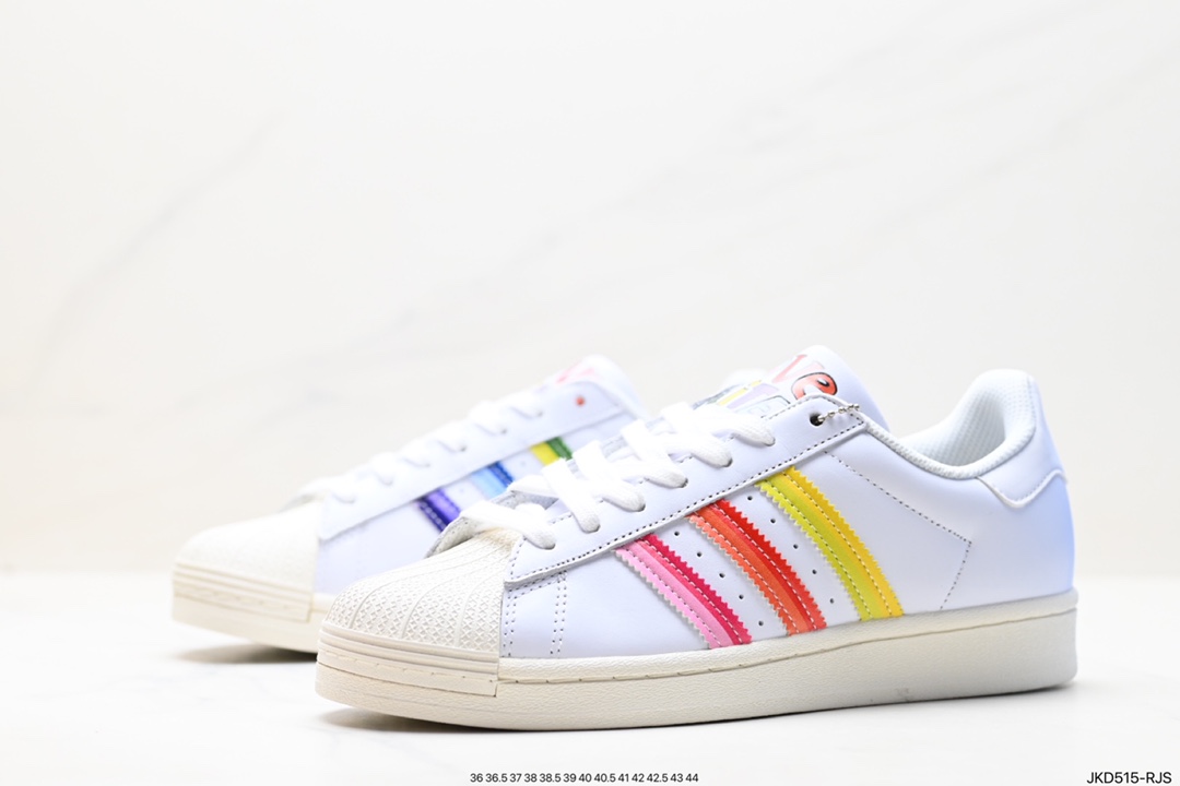 160 阿迪达斯Adidas三叶草 Originals Superstar Pride RM贝壳头系列低帮板鞋 GW2415