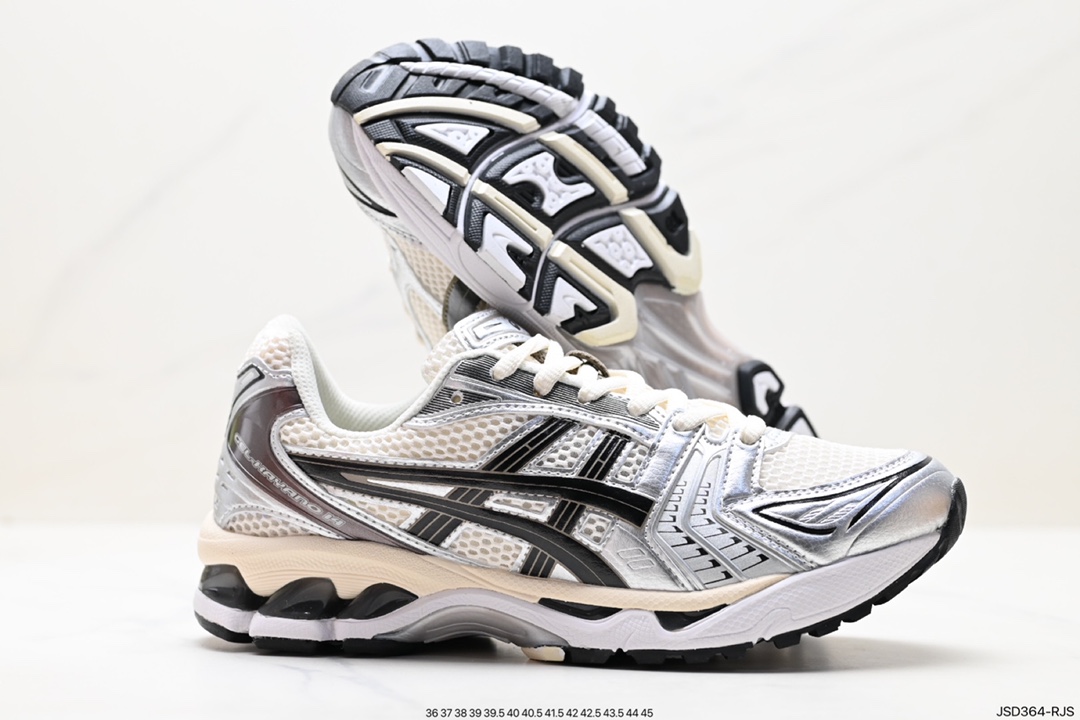 Asics Gel-Kayano 14 version silver gray green sports leisure breathable professional running shoes 1201A019-108