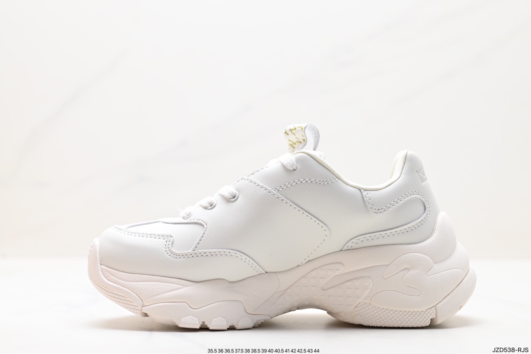 Korea Limited Release NY Yankees Limited x MLB Big Ball Chunky Mesh Thick-soled Daddy Jogging Shoes ”Mesh Ivory White Black NY Print” 3ASHC101N (K0031)