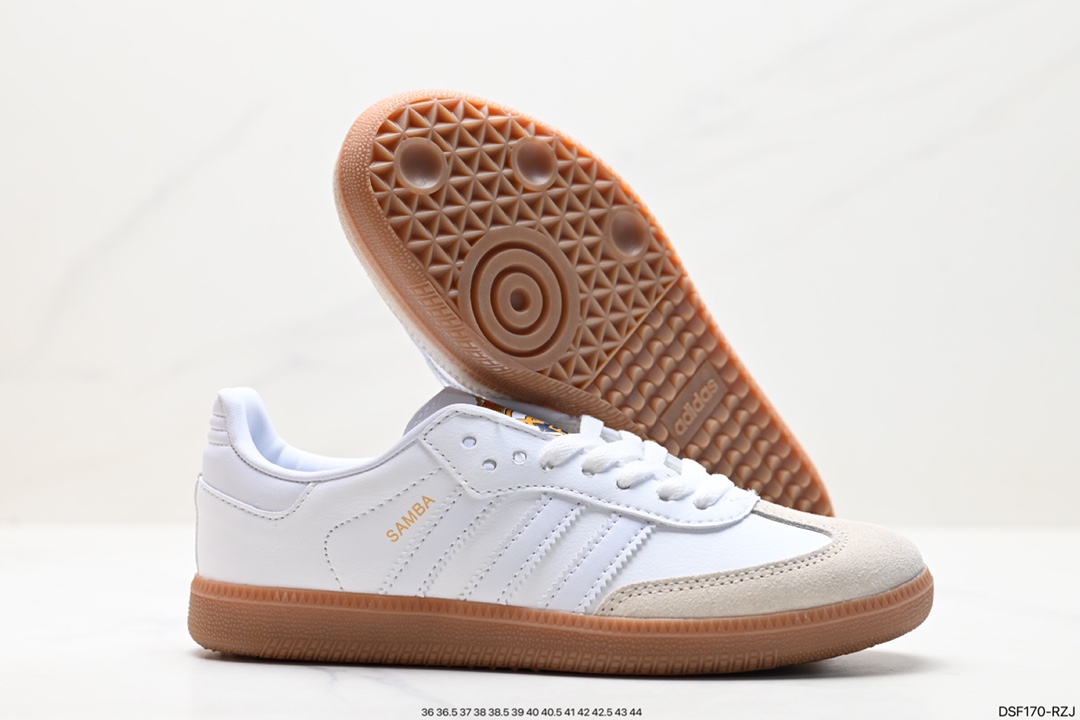 Adidas Originals Samba Vegan OG ”SPD” Samba Dance Shoes ”Silver Mist Princess Lace Caramel Sole” IG1024