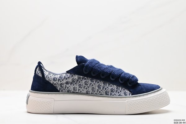 Dior Shoes Sneakers Blue Brown White Yellow Printing Cowhide Rubber Fall Collection Oblique Casual