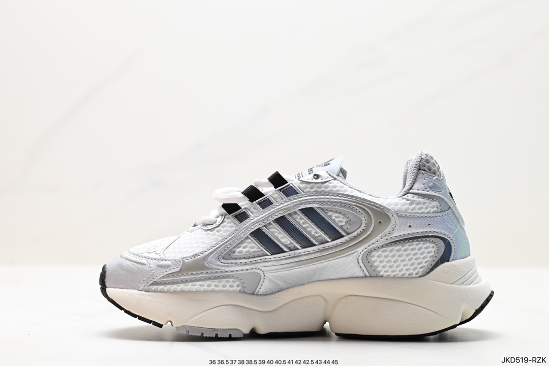 160 Adidas OZMILLEN阿迪达斯复古黑银拼色男女低帮缓震运动跑鞋