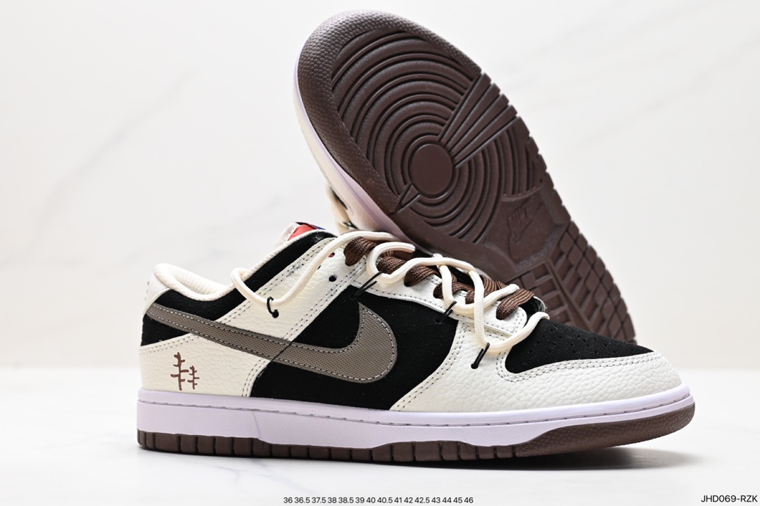 190 Nike  SB Dunk Low”Green/Beige“绑绳解构风 系列低帮休闲运动滑板板鞋 DR9704-200