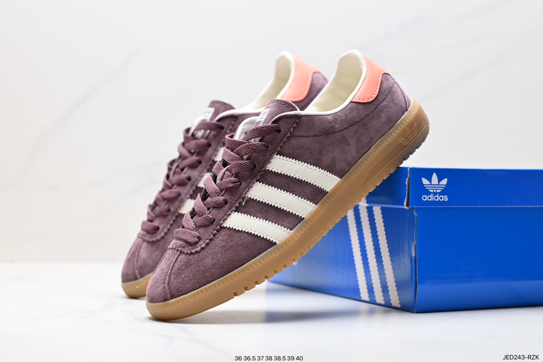 150 Adidas Originals Bermuda 绒面麂皮防滑耐磨轻便低帮板鞋 IF3233