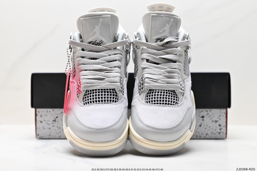 240 耐克Nike Wmns Air Jordan 4 Retro GS”Linen”迈克尔·乔丹AJ4代中帮复古休闲运动文化篮球鞋“白卡其”AQ9129-001