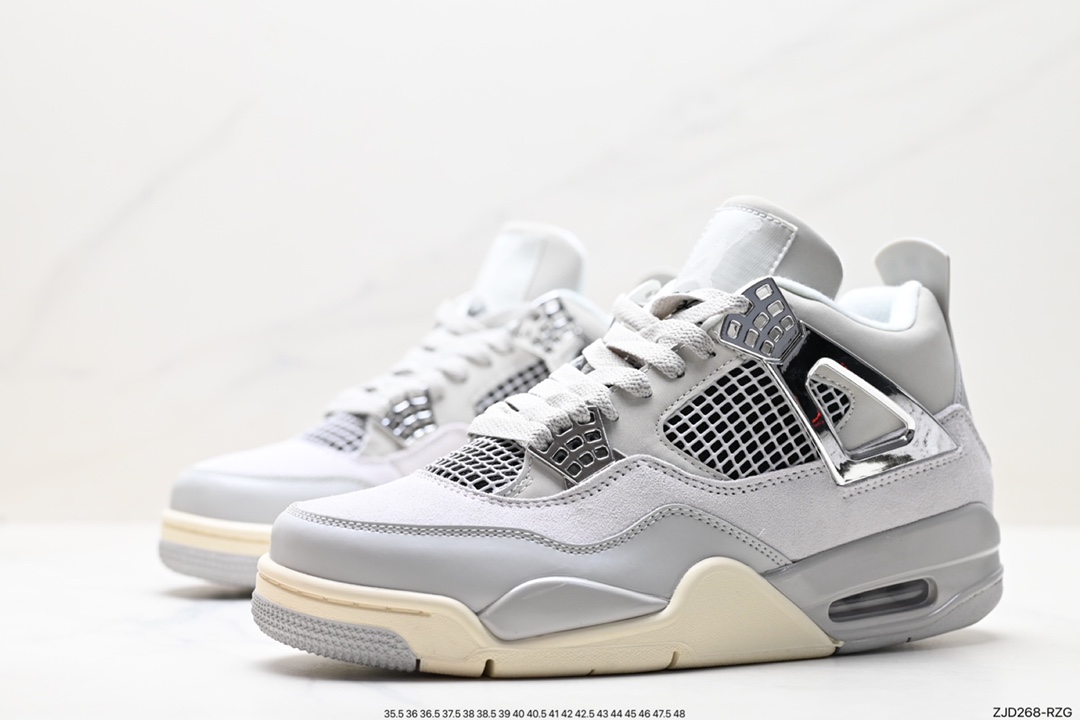 240 耐克Nike Wmns Air Jordan 4 Retro GS”Linen”迈克尔·乔丹AJ4代中帮复古休闲运动文化篮球鞋“白卡其”AQ9129-001