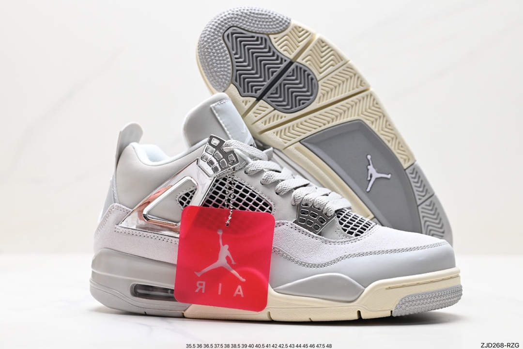 240 耐克Nike Wmns Air Jordan 4 Retro GS”Linen”迈克尔·乔丹AJ4代中帮复古休闲运动文化篮球鞋“白卡其”AQ9129-001