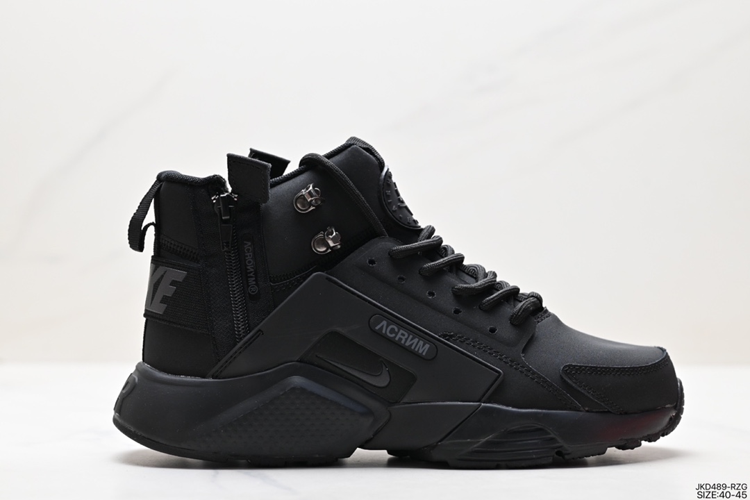 160 耐克NIKE Air Huarache City Mid Lea 华莱士高帮拉链机能风运动跑鞋