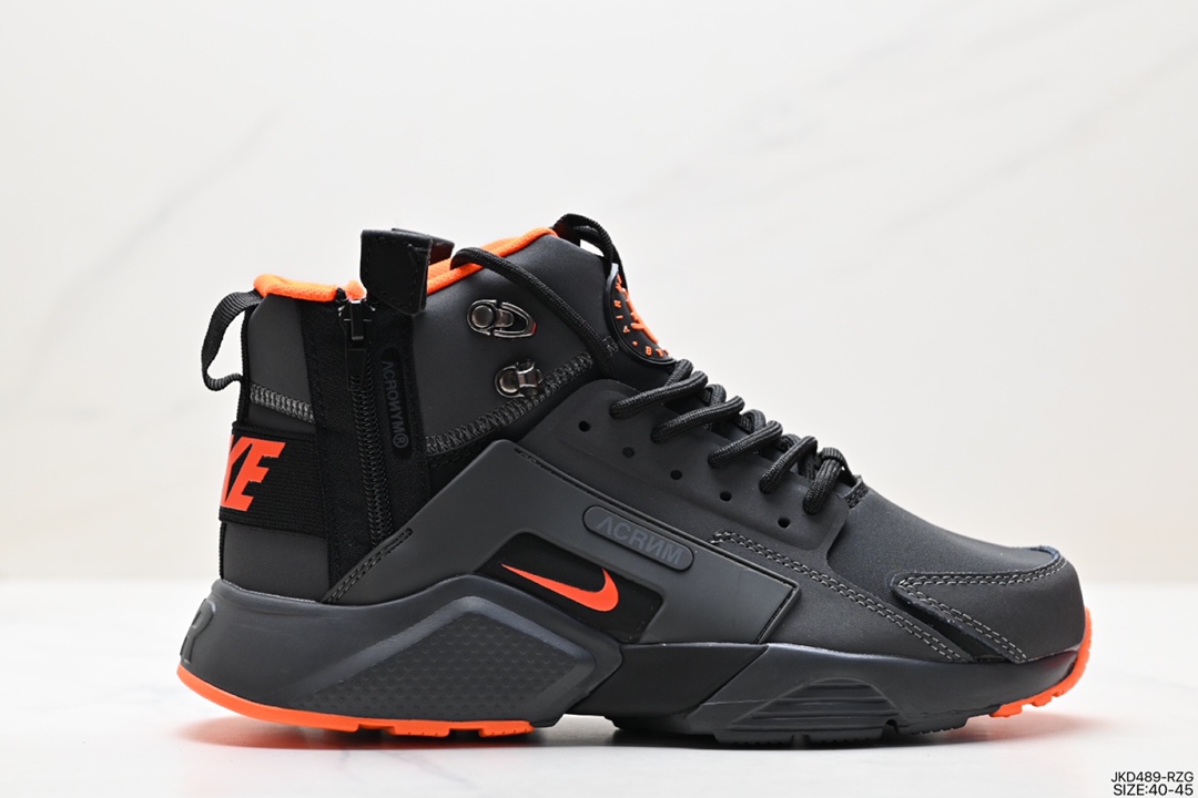 160 耐克NIKE Air Huarache City Mid Lea 华莱士高帮拉链机能风运动跑鞋