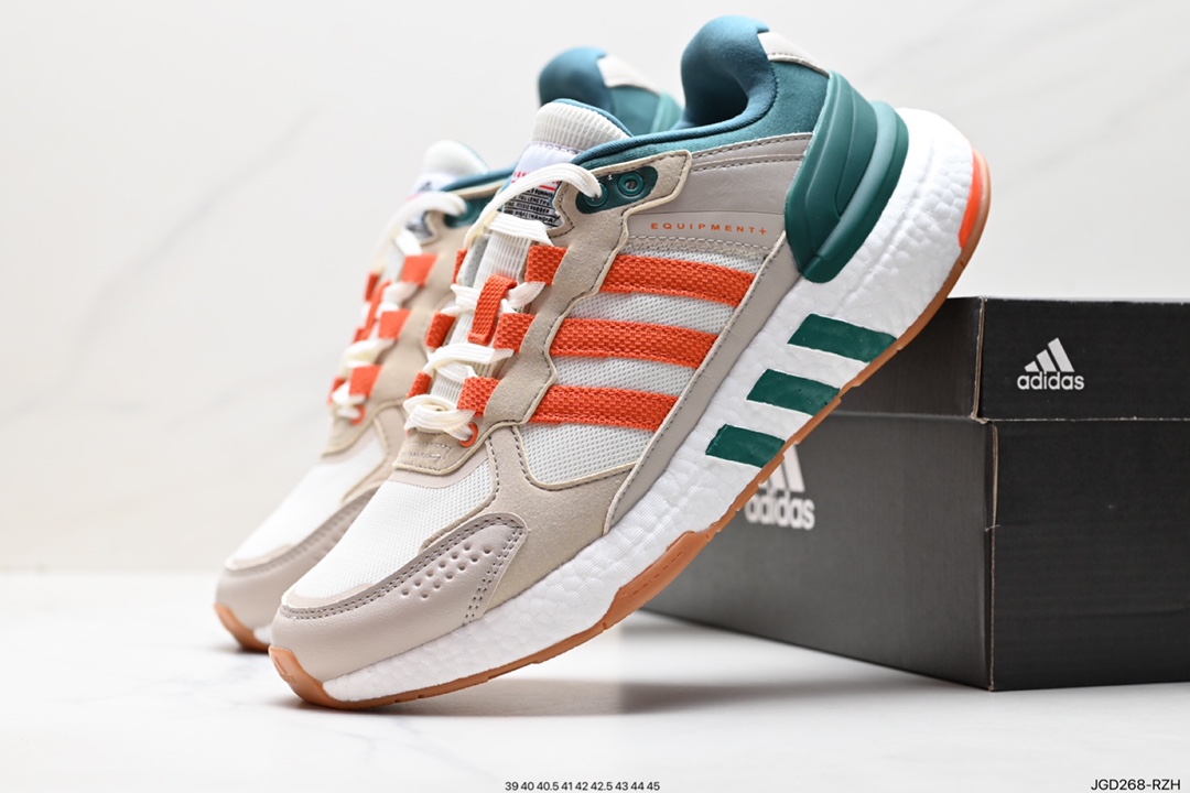 180 阿迪达斯Adidas Equipment+ 阿迪达斯 复古拼接皮面休闲跑鞋 HR2037