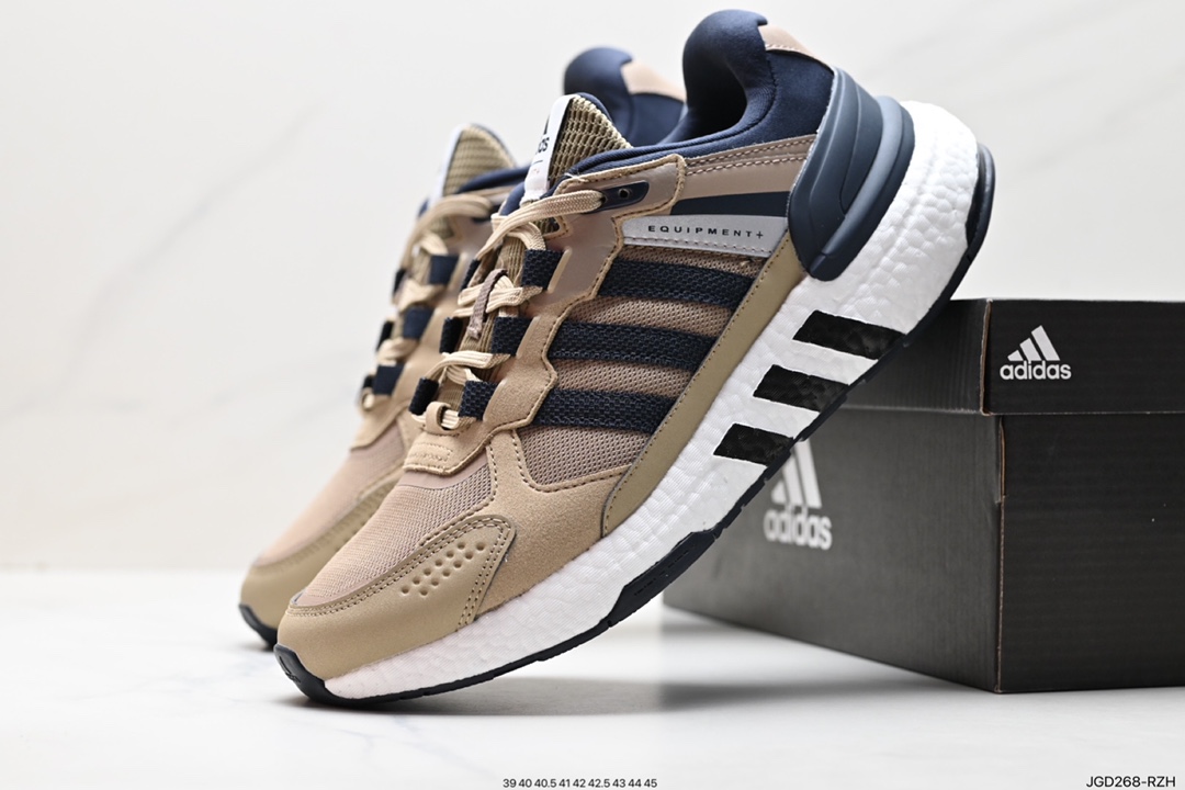 180 阿迪达斯Adidas Equipment+ 阿迪达斯 复古拼接皮面休闲跑鞋 HR2037