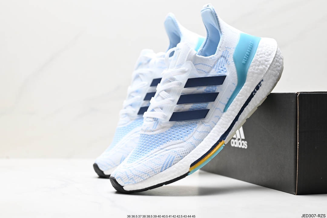 150 阿迪达斯Adidas Ultraboost DNA UB21全掌爆米花休闲运动跑鞋 FY0377