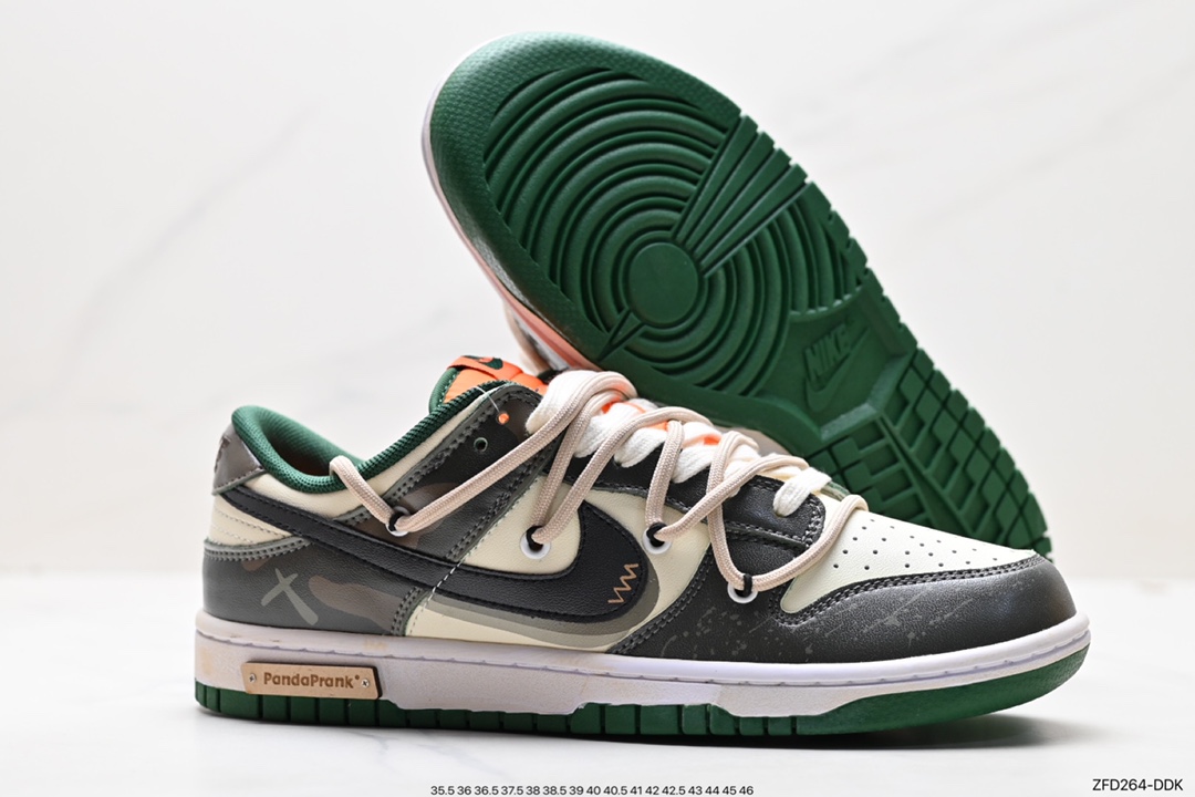 280 Nike  SB Dunk Low”Green/Beige“绑绳解构风 系列低帮休闲运动滑板板鞋 DD1391-300