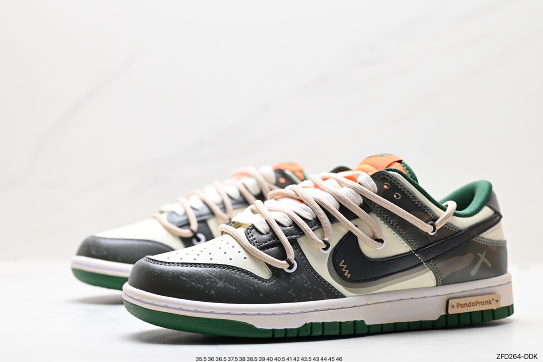 280 Nike  SB Dunk Low”Green/Beige“绑绳解构风 系列低帮休闲运动滑板板鞋 DD1391-300