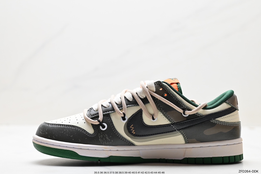 280 Nike  SB Dunk Low”Green/Beige“绑绳解构风 系列低帮休闲运动滑板板鞋 DD1391-300