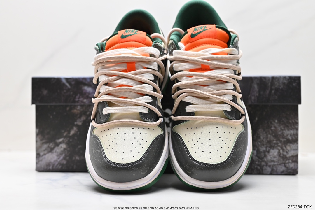 280 Nike  SB Dunk Low”Green/Beige“绑绳解构风 系列低帮休闲运动滑板板鞋 DD1391-300