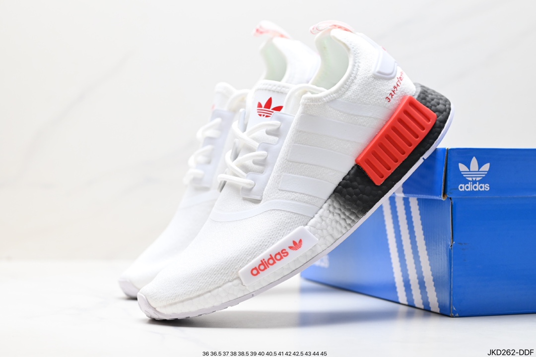 160 真爆Adidas 阿迪达斯 NMD_R1 V2 Boost 爆米花超弹中底跑鞋 GZ9263