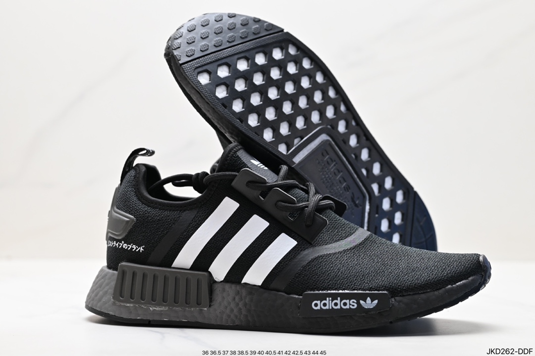 160 真爆Adidas 阿迪达斯 NMD_R1 V2 Boost 爆米花超弹中底跑鞋 GZ9263