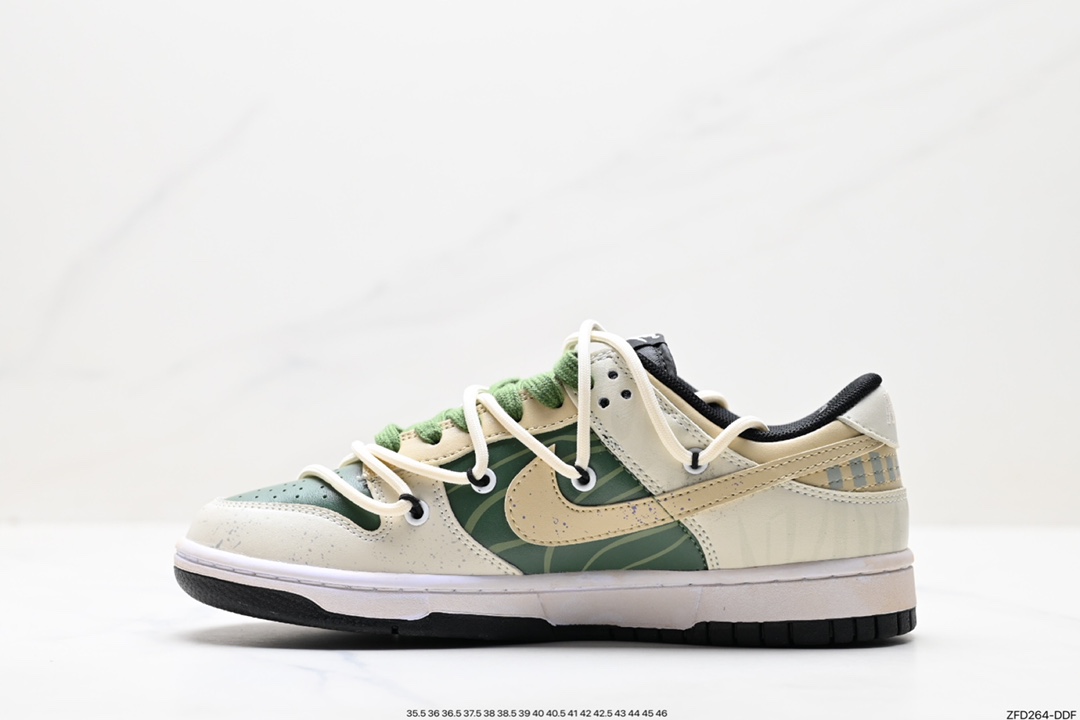 280 Nike  SB Dunk Low”Green/Beige“绑绳解构风板鞋 DV0831-002