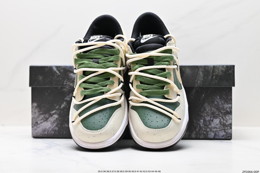 280 Nike  SB Dunk Low”Green/Beige“绑绳解构风板鞋 DV0831-002