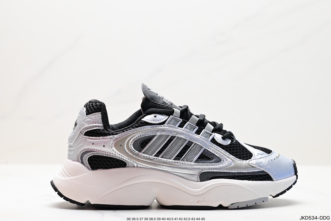 160 Adidas OZMILLEN阿迪达斯复古黑银拼色男女低帮缓震运动跑鞋 IF6582