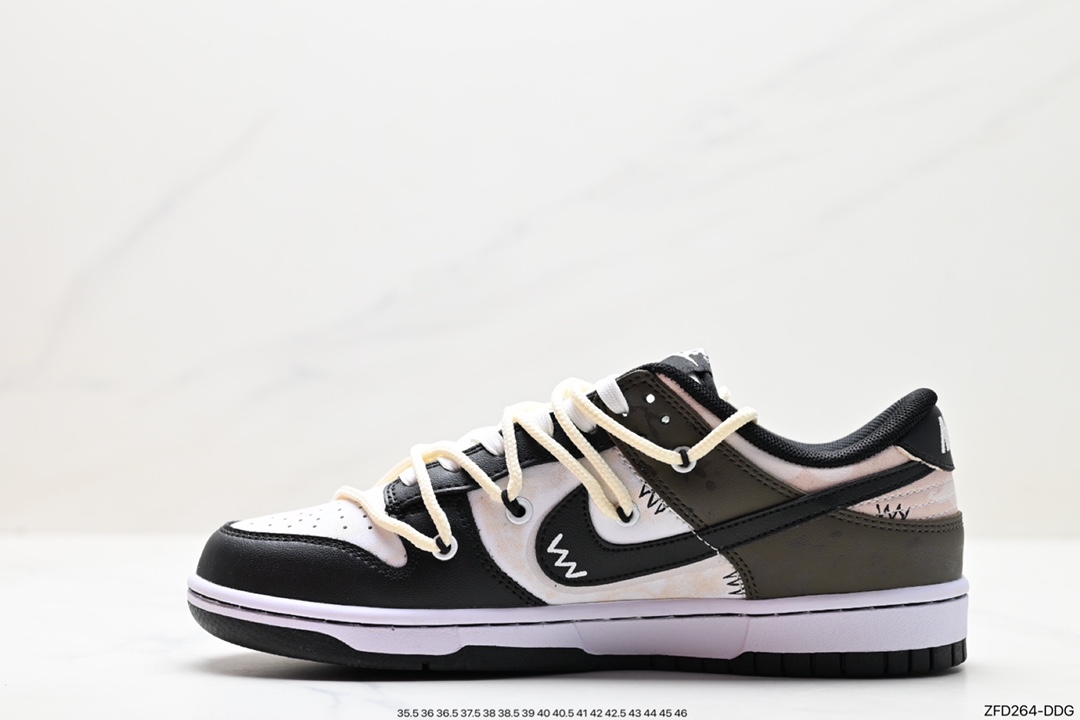 280 Nike  SB Dunk Low”Green/Beige“绑绳解构风 系列低帮休闲运动滑板板鞋 DD1391-100