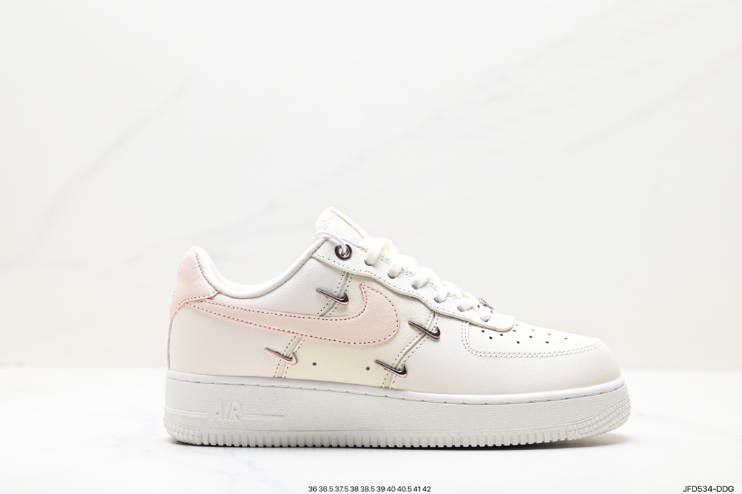 170 Wmns Air Force 1‘ 07 LX”Rose Gold“空军一号经典低帮板鞋“米白樱花粉玫瑰金小四钩”FV8110-181