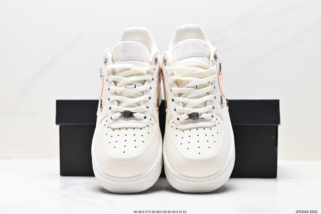 170 Wmns Air Force 1‘ 07 LX”Rose Gold“空军一号经典低帮板鞋“米白樱花粉玫瑰金小四钩”FV8110-181