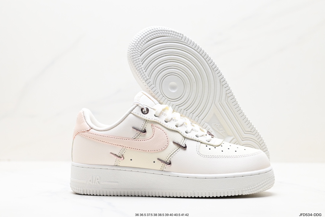 170 Wmns Air Force 1‘ 07 LX”Rose Gold“空军一号经典低帮板鞋“米白樱花粉玫瑰金小四钩”FV8110-181