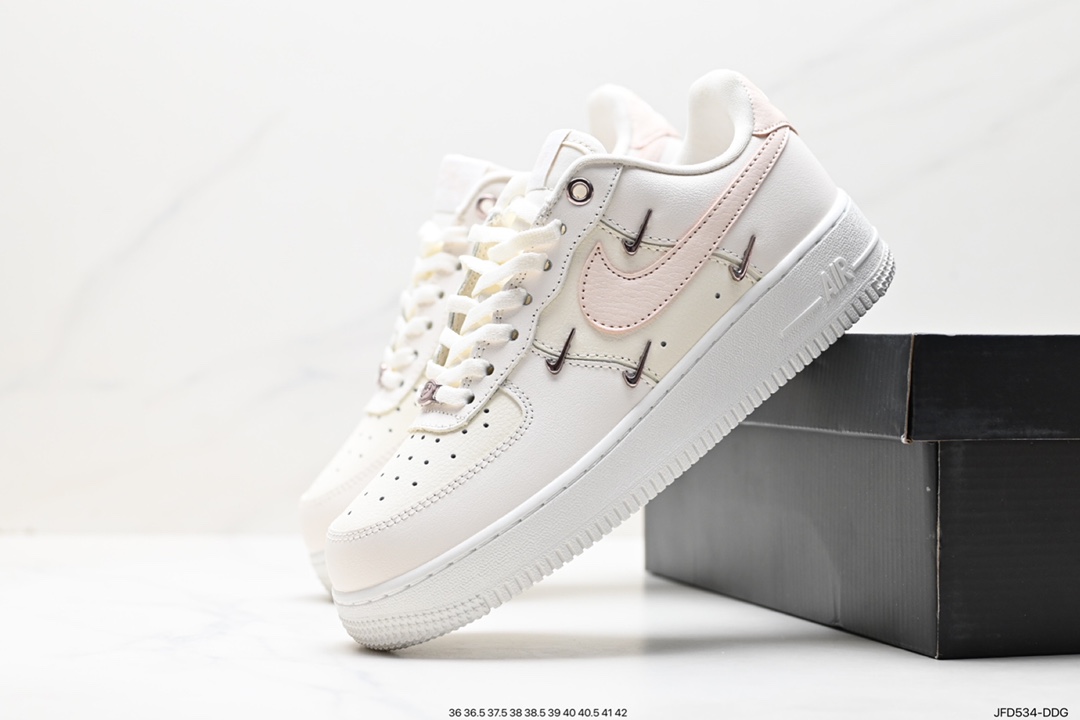 170 Wmns Air Force 1‘ 07 LX”Rose Gold“空军一号经典低帮板鞋“米白樱花粉玫瑰金小四钩”FV8110-181