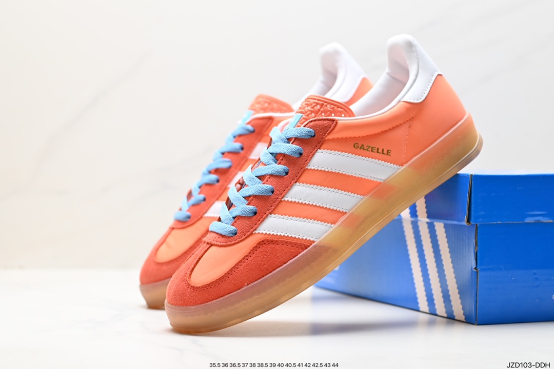 140 阿迪达斯Adidas Originals Gazelle Indoor 三叶草复古防滑耐磨低帮板鞋 IG4994