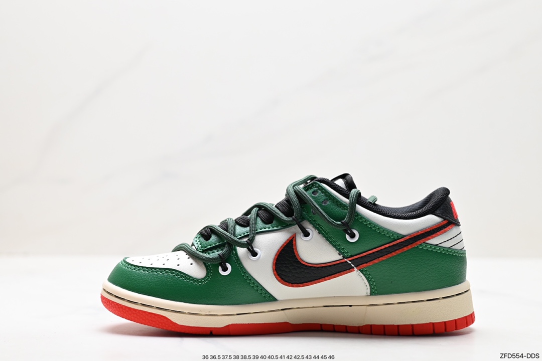 280 Nike  SB Dunk Low”Green/Beige“绑绳解构风 系列低帮休闲运动滑板板鞋 DD3363-100