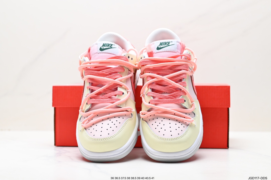 180 Nike  SB Dunk Low”Green/Beige“绑绳解构风 系列低帮休闲运动滑板板鞋 DD1503-101