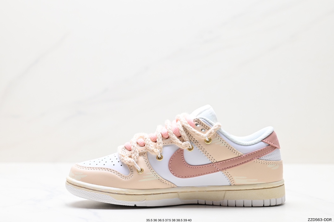 250 Nike  SB Dunk Low”Green/Beige“绑绳解构风 系列低帮休闲运动滑板板鞋 DH9765-100