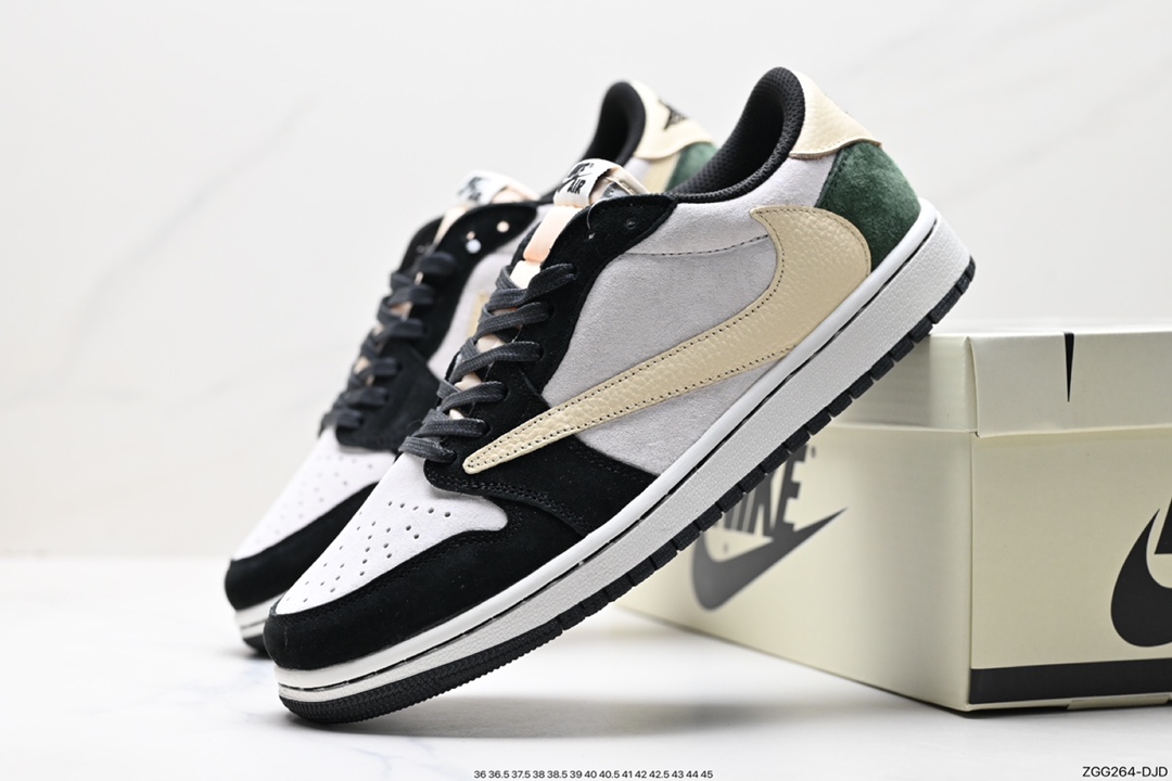 290 Travis Scott x Nike Air Jordan 1 Low OG SP"Black/Green Toe"AJ1乔丹一代篮球鞋 DM7866-676