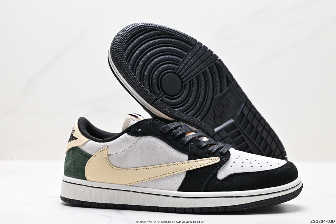 290 Travis Scott x Nike Air Jordan 1 Low OG SP"Black/Green Toe"AJ1乔丹一代篮球鞋 DM7866-676