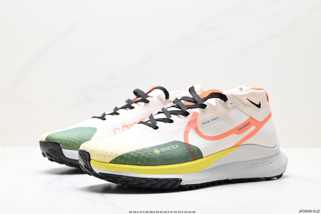 170 Nike React Pecasus Trail 4 GORE-TEX 飞马涡踪迹4代慢跑鞋“网织白浅绿紫黄”FN3430-180