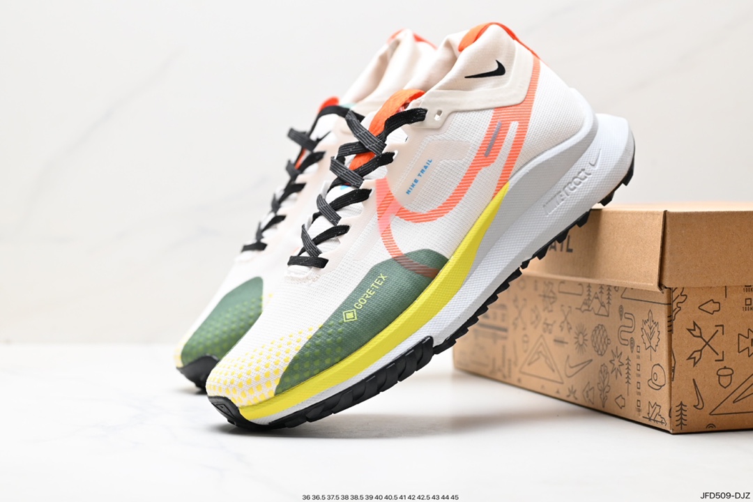 170 Nike React Pecasus Trail 4 GORE-TEX 飞马涡踪迹4代慢跑鞋“网织白浅绿紫黄”FN3430-180