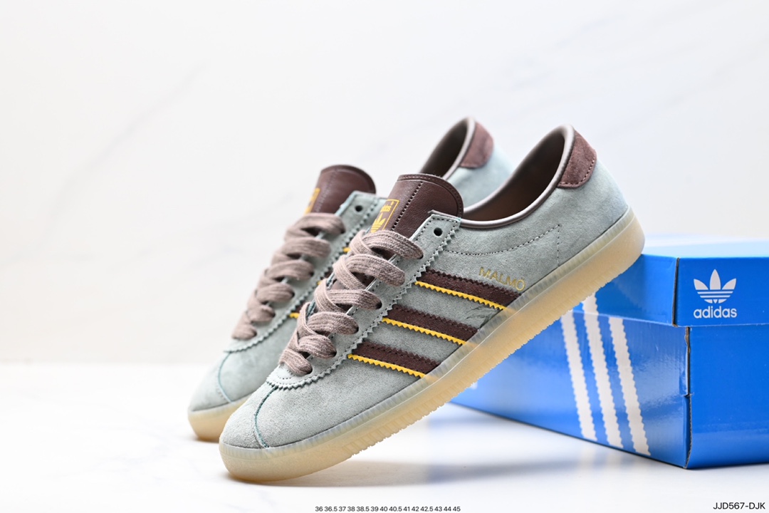 130 阿迪 Adidas   MALMO 三叶草潮流休闲轻便耐磨防滑低帮板鞋 ID2782